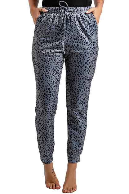 Breezy Leopard Joggers | Gray