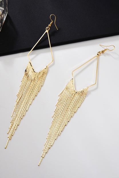 Tassel Long Chain Dangle Earrings | Gold