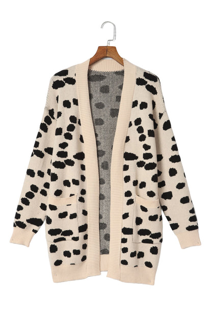 Animal Spotted Pattern Open Front Cardigan | Leopard