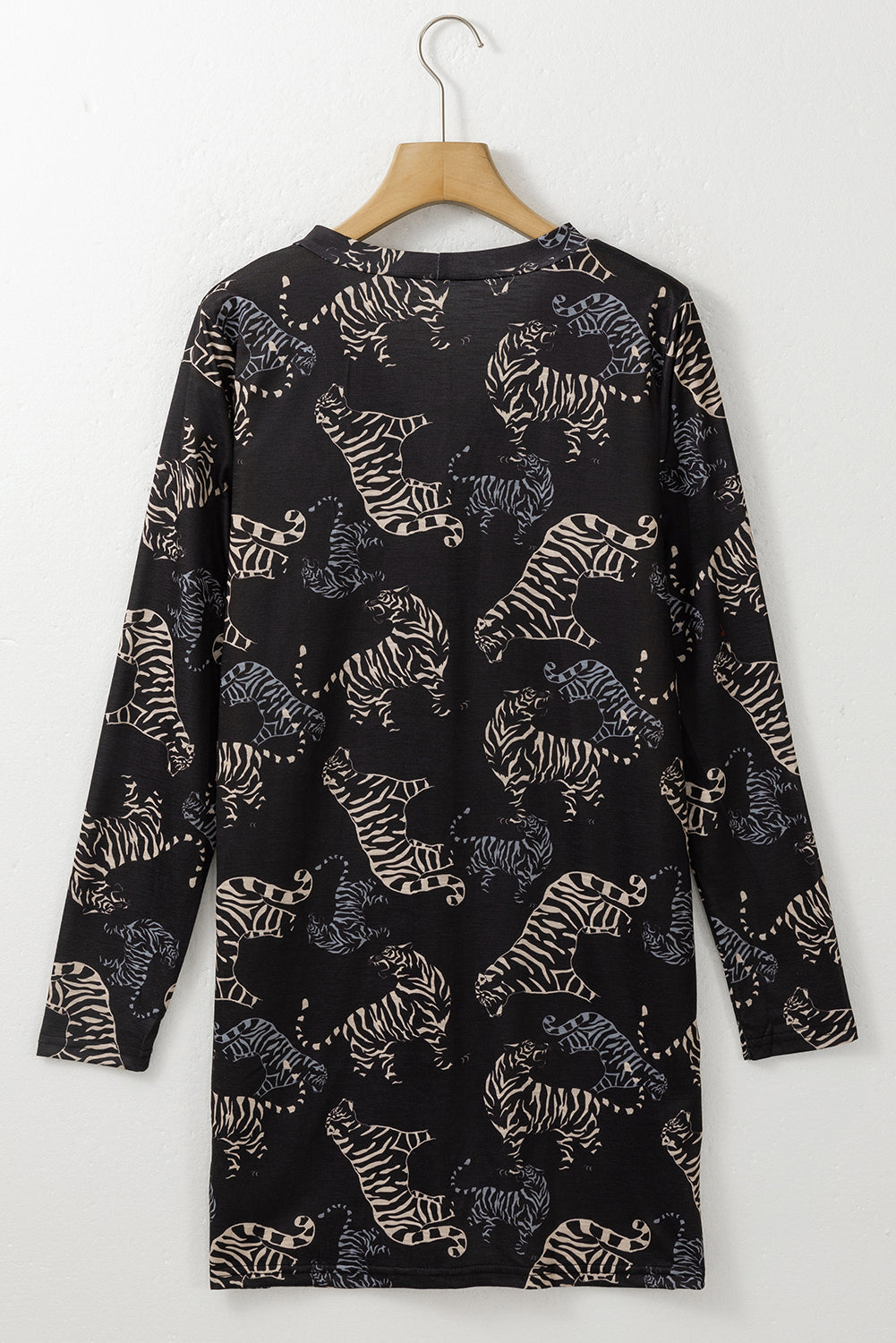 Wild Tiger Print Button Front Cardigan | Black