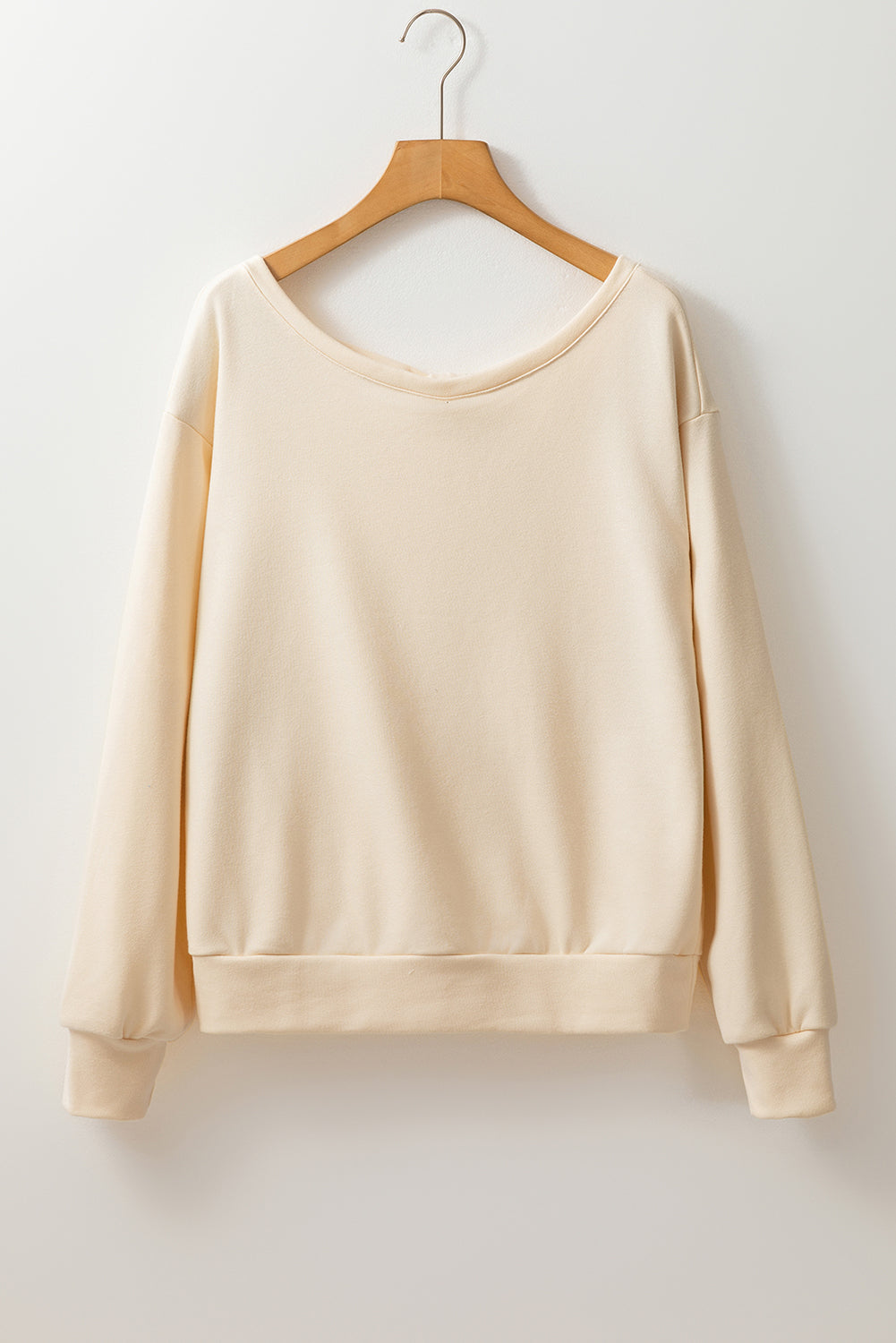 Bowknot Dewback Round Neck Sweatshirt | Apricot