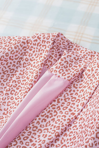 3/4 Sleeve Leopard Blazer | Pink