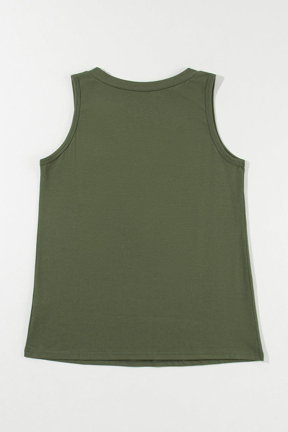 Half Button V Neck Patched Pocket Tank Top | Jungle Green