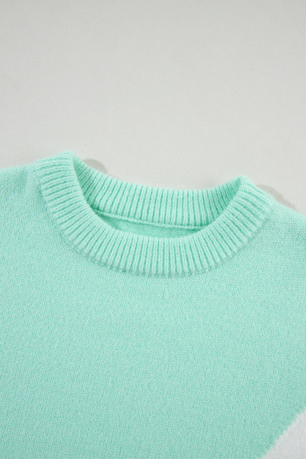 Chevron Colourblock Ribbed Knit Drop Shoulder Sweater | Green