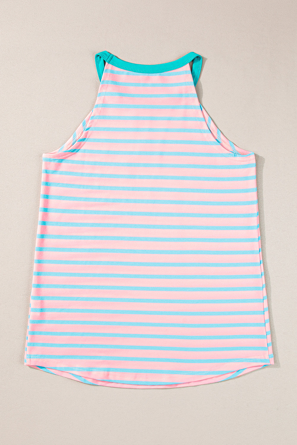 Round Neck Tank Top | Pink Stripe