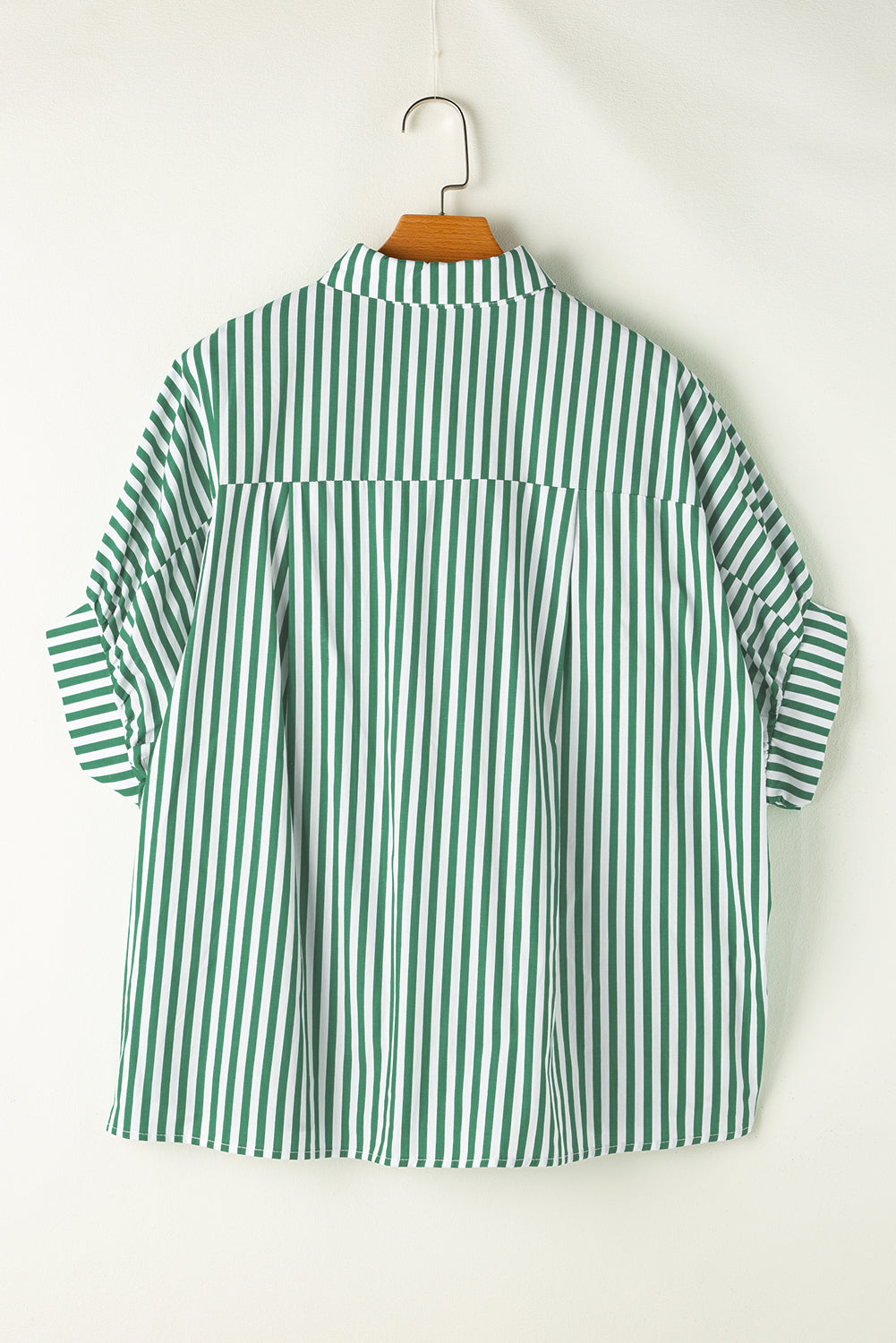 Dolman Sleeve Oversize Shirt | Green Stripe