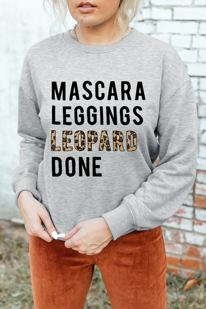 Letters Graphic Loose Sweatshirt | Gray