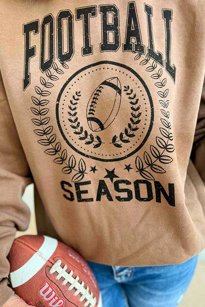 Rugby Football Season Graphic Game Day Sweatshirt | Khaki