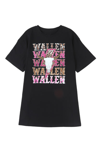 Wallen Cowskull Graphic Oversized Tee | Black