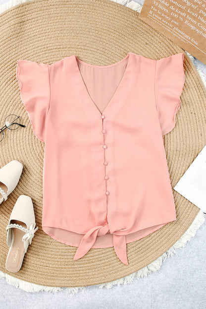 Forever Tonight Button Tie Top | Pink