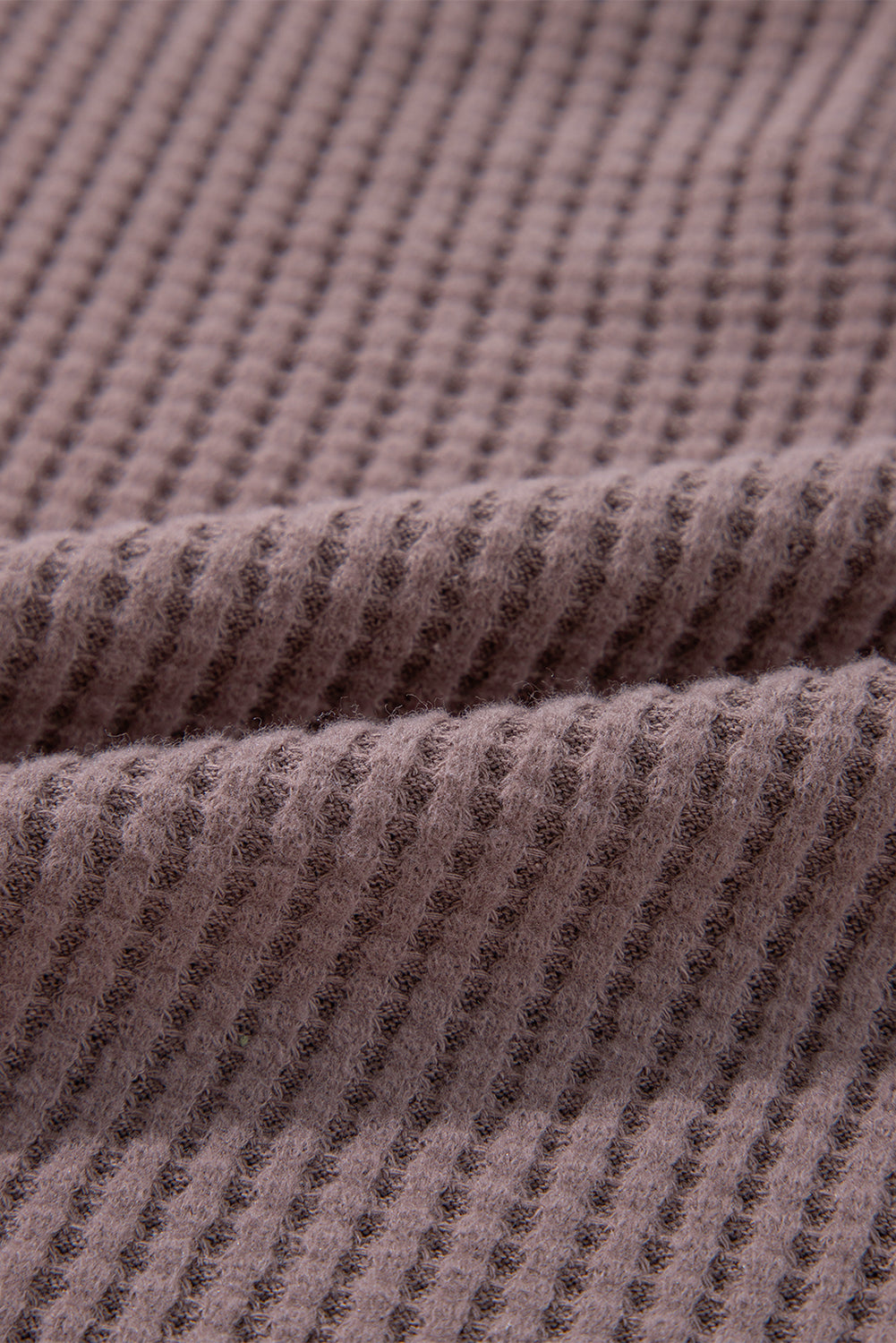 Textured Knit Henley Long Sleeve Top | Chestnut