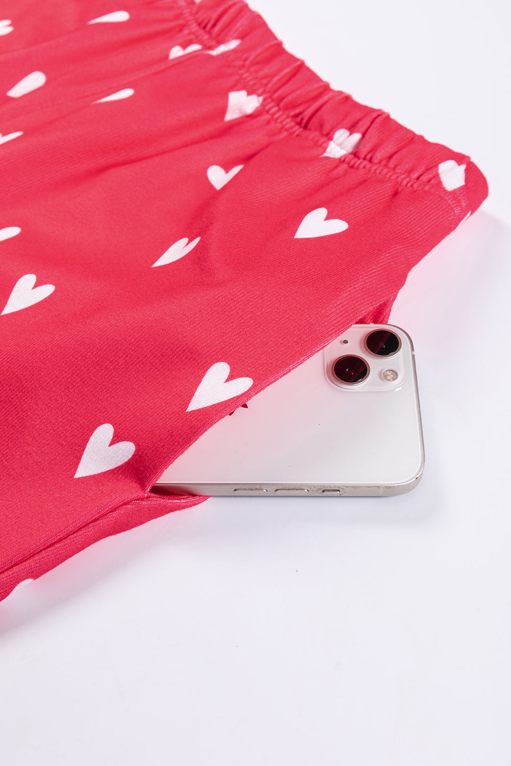 Valentines Heart Print Pants Set | Fiery Red