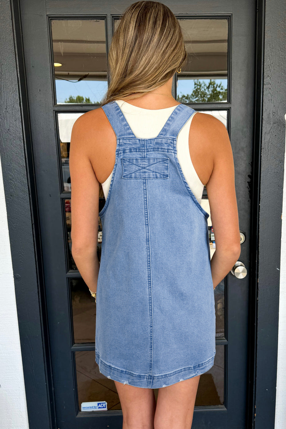 Pocketed Adjustable Straps Denim Overall Dress | Dusk Blue