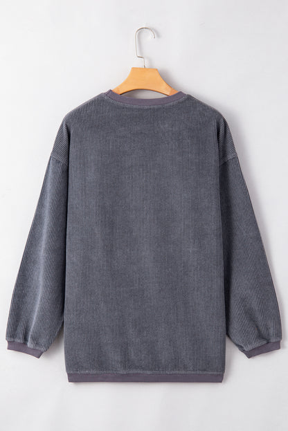 Summer Lovin Graphic Textured Pullover Sweatshirt | Gray