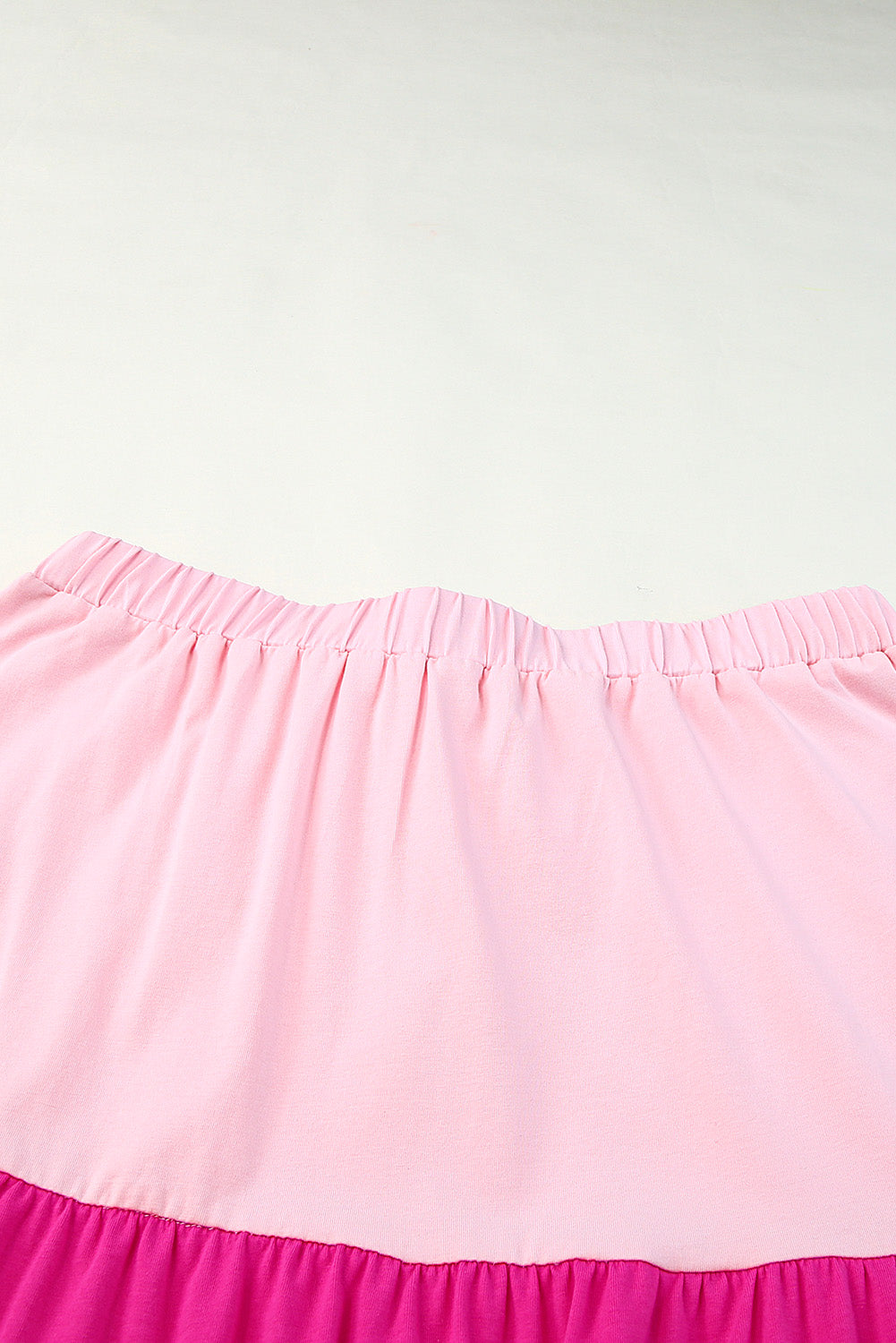 Colour Block Tiered Drawstring High Waist Maxi Skirt | Pink