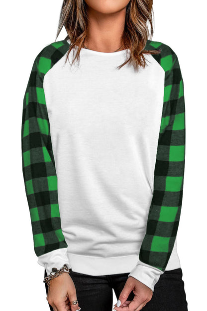 Buffalo Plaid Long Sleeve Sweatshirt | Green