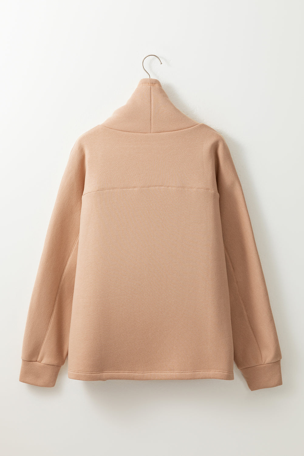 Drawstring Turtleneck Dolman Sleeve Sweatshirt | Light French Beige