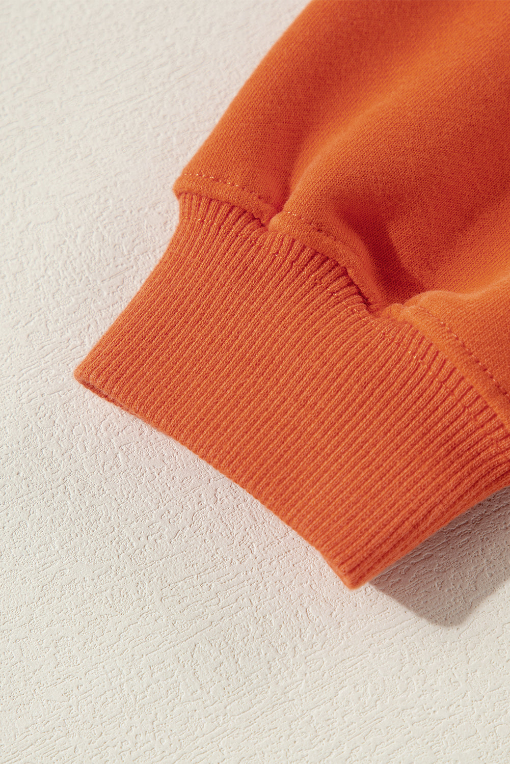 Plain Drop Shoulder Crewneck Pullover Sweatshirt | Orange