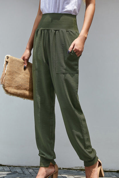 Pocketed Casual Joggers | Green