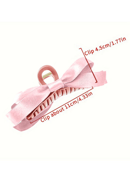 Bow Decor Large Hair Claw Clip | Pink