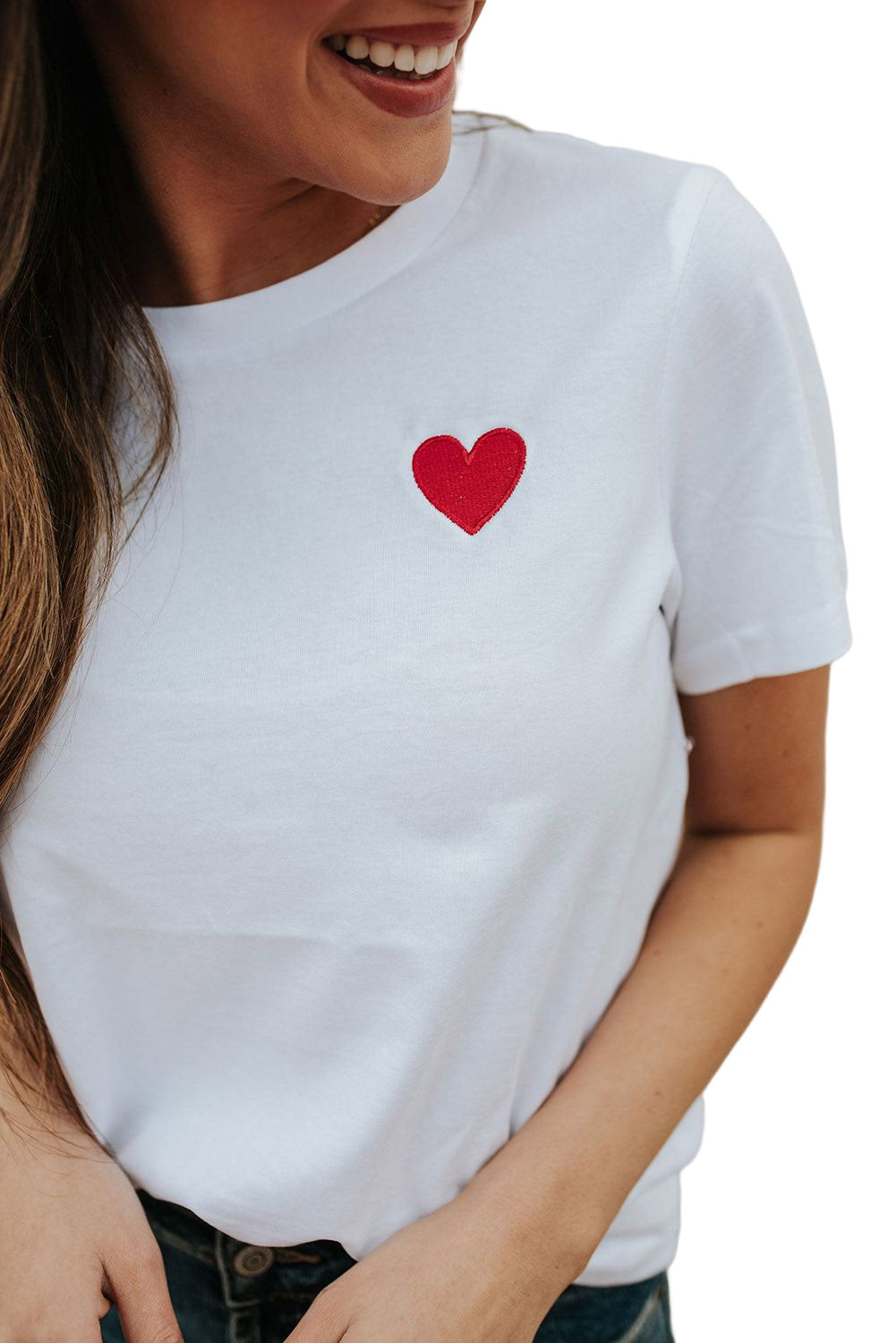 Valentines Heart Pattern T Shirt | White