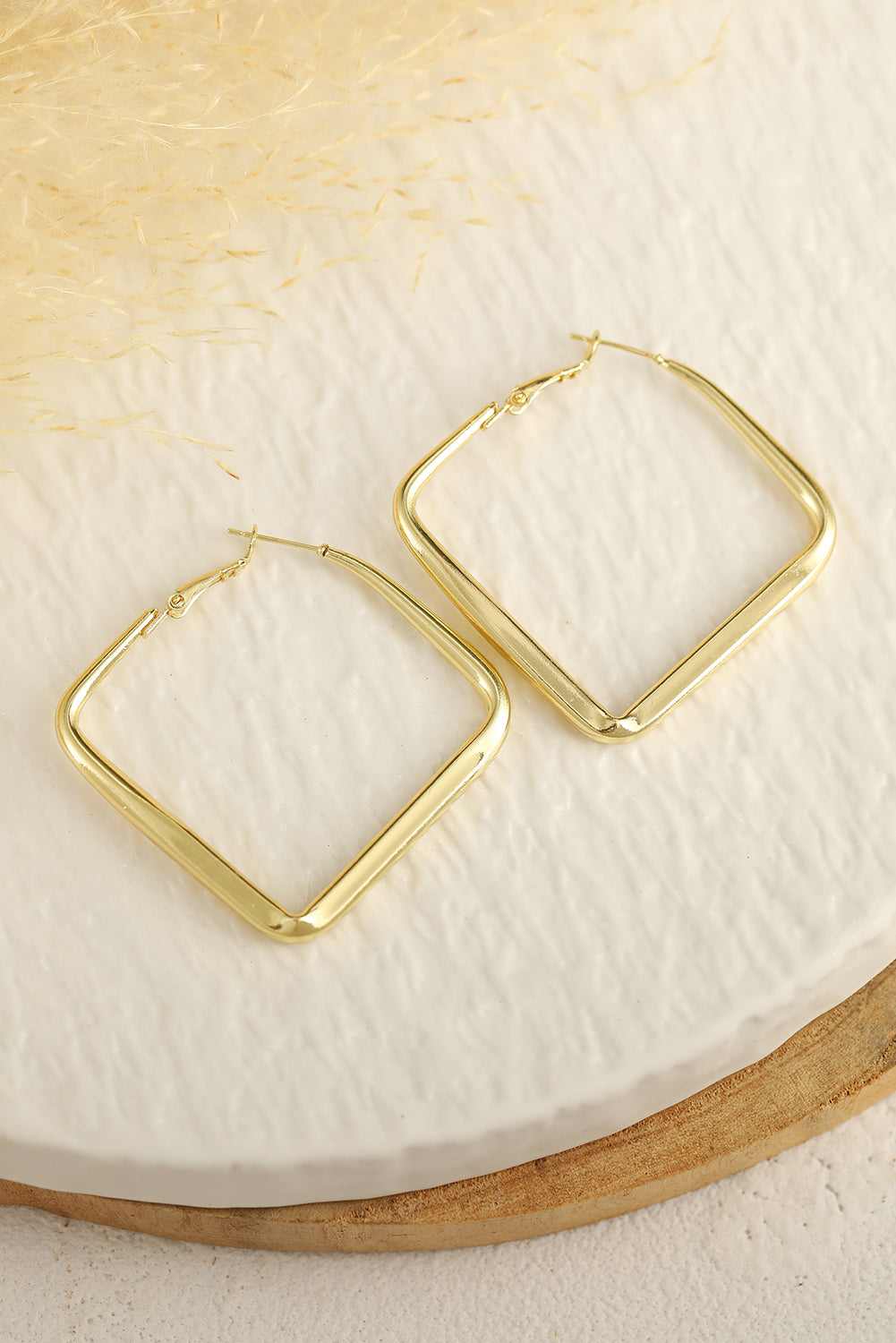 Minimalist Square Hoop Earrings | Gold