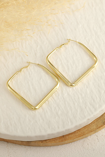 Minimalist Square Hoop Earrings | Gold