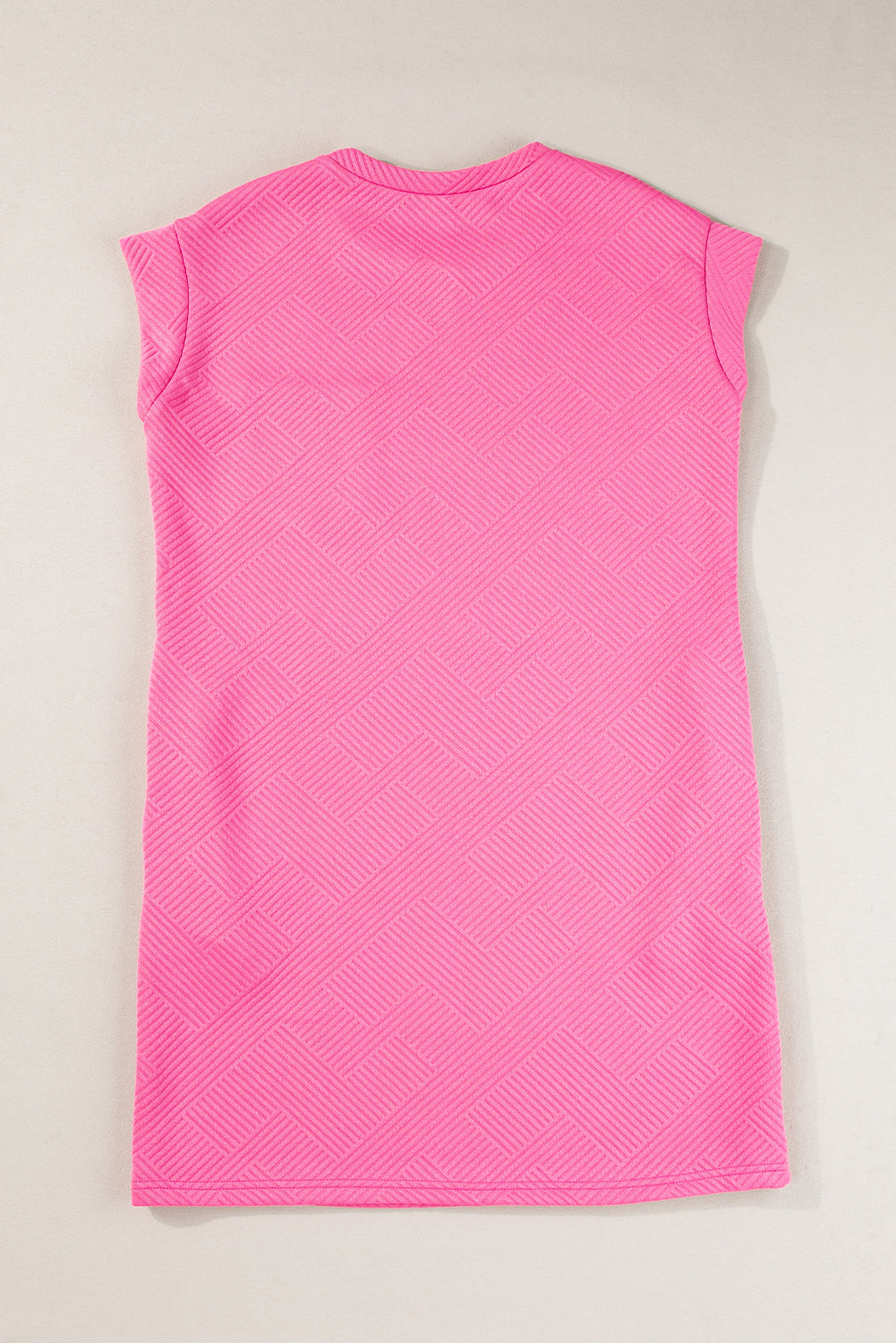 Textured Cap Sleeve T Shirt Dress | Sachet Pink