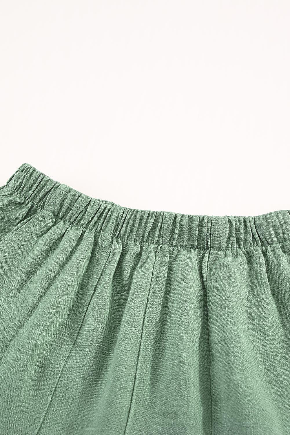 High Waist Pocketed Ruffle Shorts | Green