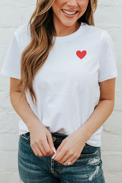 Valentines Heart Pattern T Shirt | White