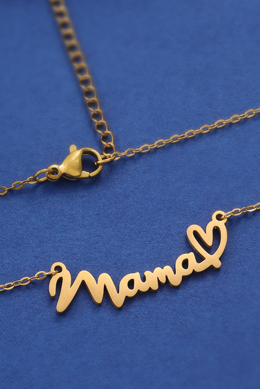 Mama Heart Pendant Chain Necklace | Gold