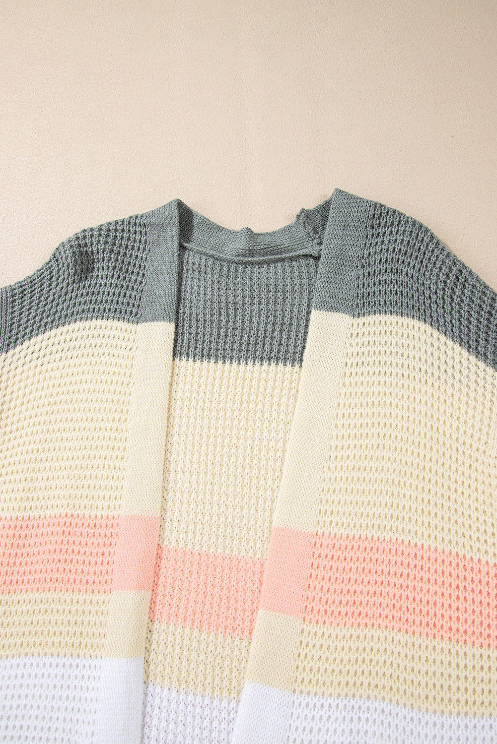 Colour Block Striped Pocketed Open Cardigan | Multicolour