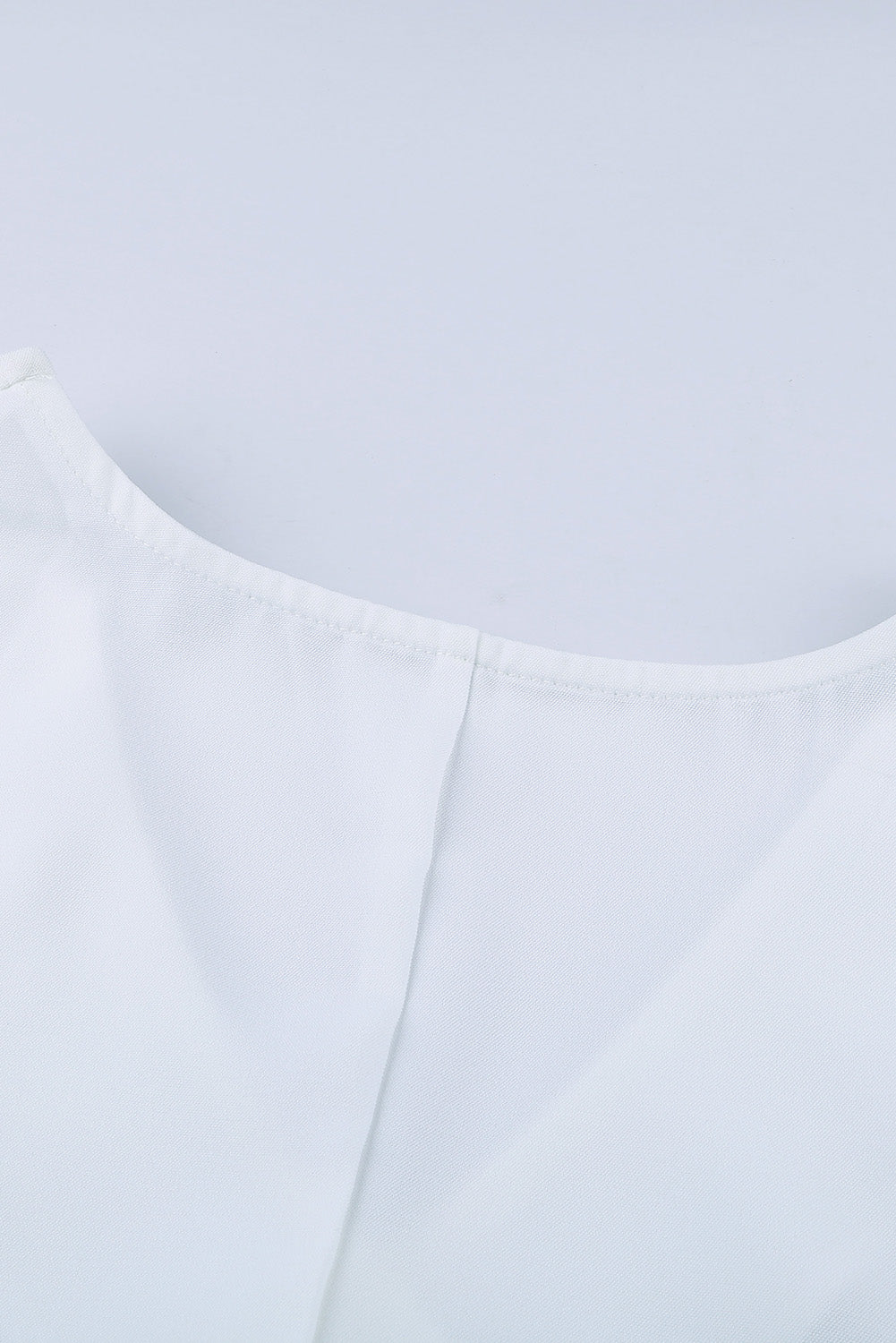 V Neck 3/4 Sleeve High Low Hem Shirt | White