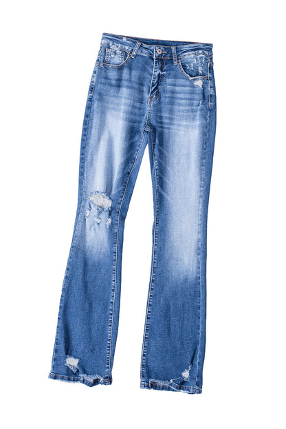 Distressed Flare Jeans | Blue