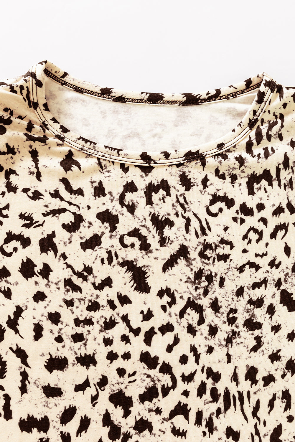 Leopard Print Boxy Fit Sleeveless Top | Beige