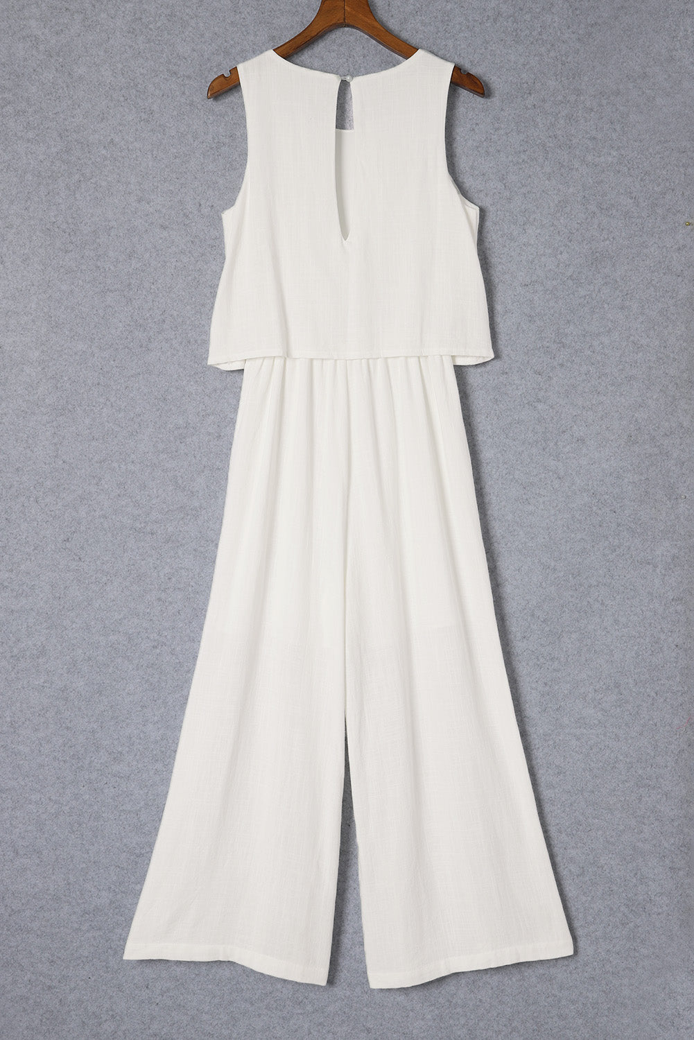 Sleeveless Ankle Length Wide Leg Jumpsuit | Apricot