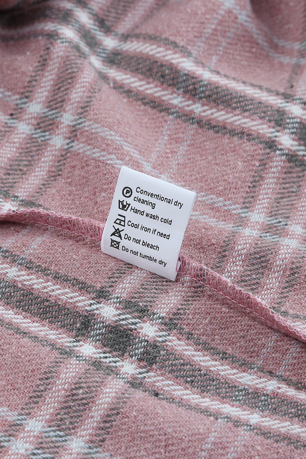 Corduroy Plaid Pattern Shacket | Pink