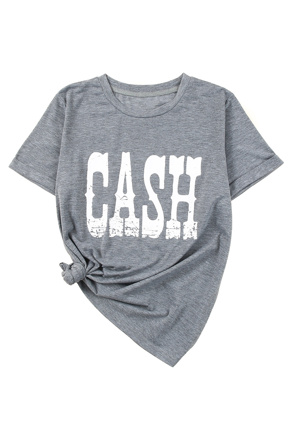 Cash Letter Print T Shirt | Gray