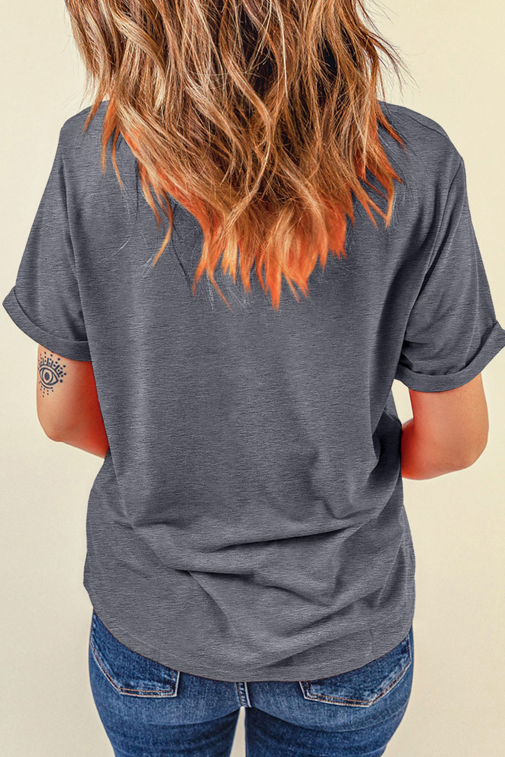 Baseball Bowknot Graphic Casual Tee | Gray