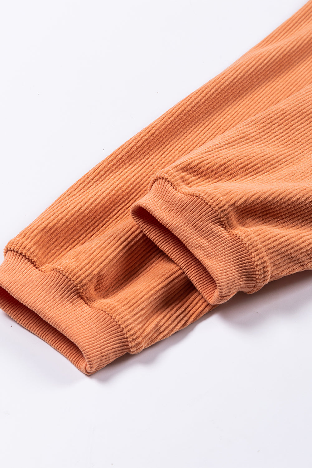 Ribbed Corduroy Oversized Sweatshirt | Orange