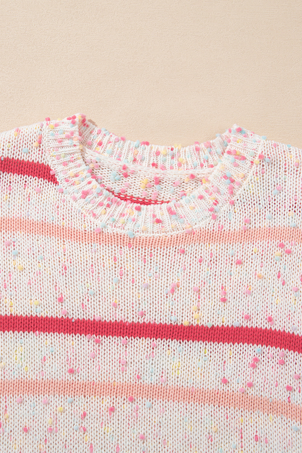 Striped Confetti Knit Sweater | Pink