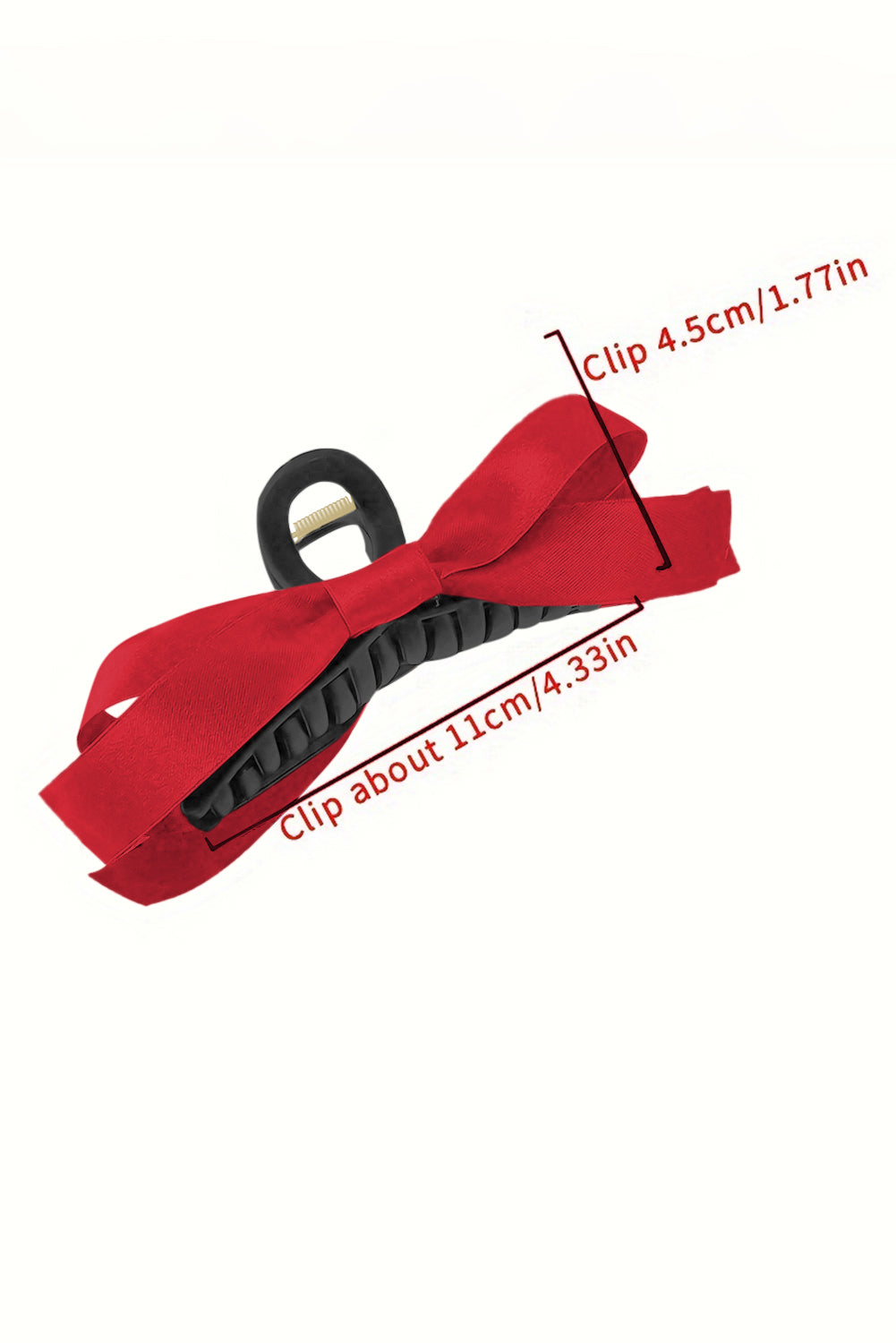 Bow Decor Large Hair Claw Clip | Fiery Red