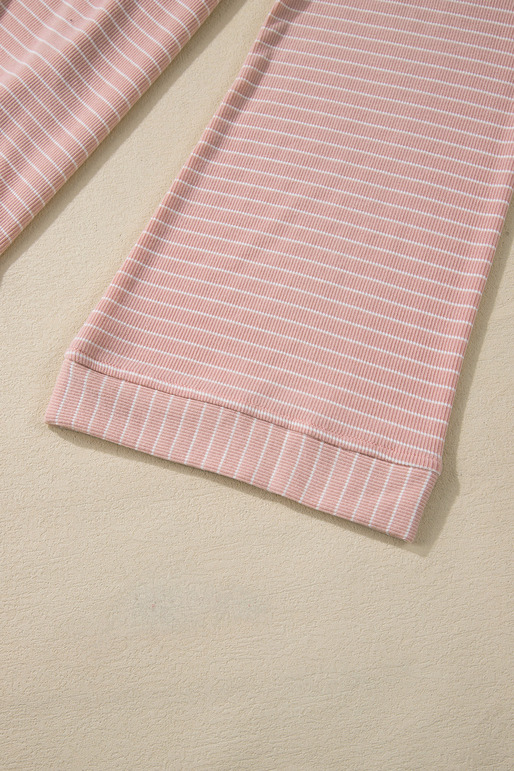 Cowl Neck Side Slits Loose Fit Long Sleeve Top | Pink Stripe