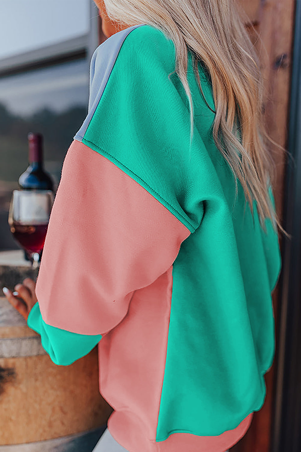 Colourblock Patchwork Drop Shoulder Sweatshirt | Blossom