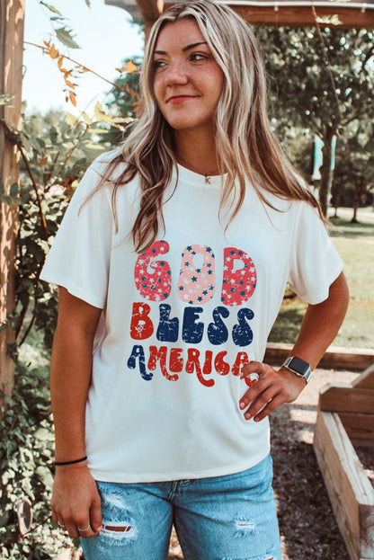 God Bless America Graphic Tee | White