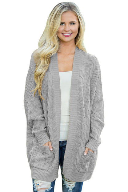 Knit Texture Long Cardigan | Gray