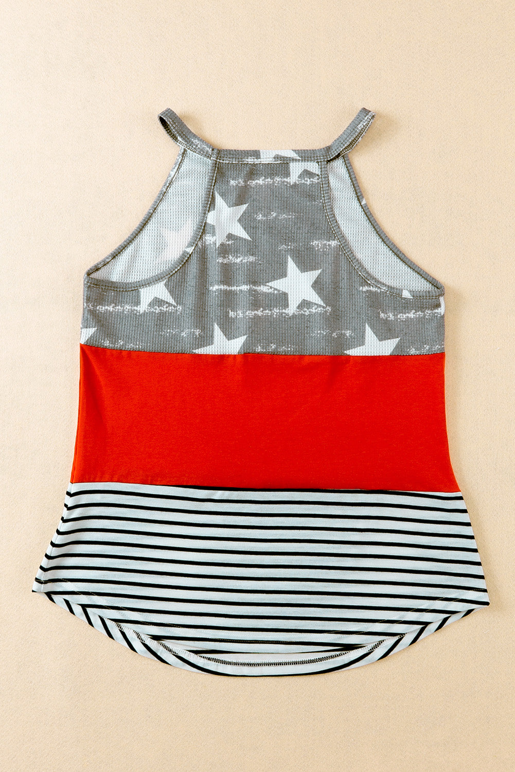 American Flag Colour Block Sleeveless Top | Multicolour