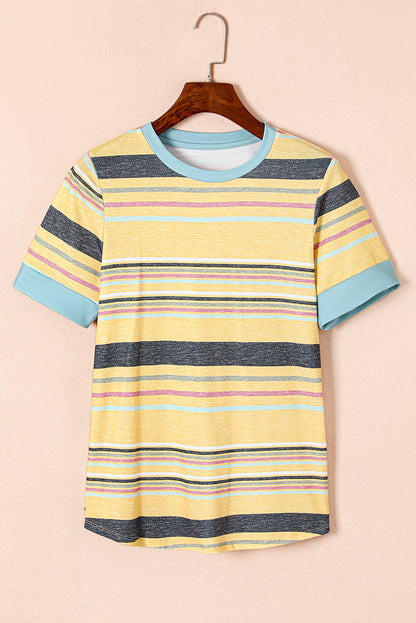 Multicolour s Crew Neck T Shirt | Stripe