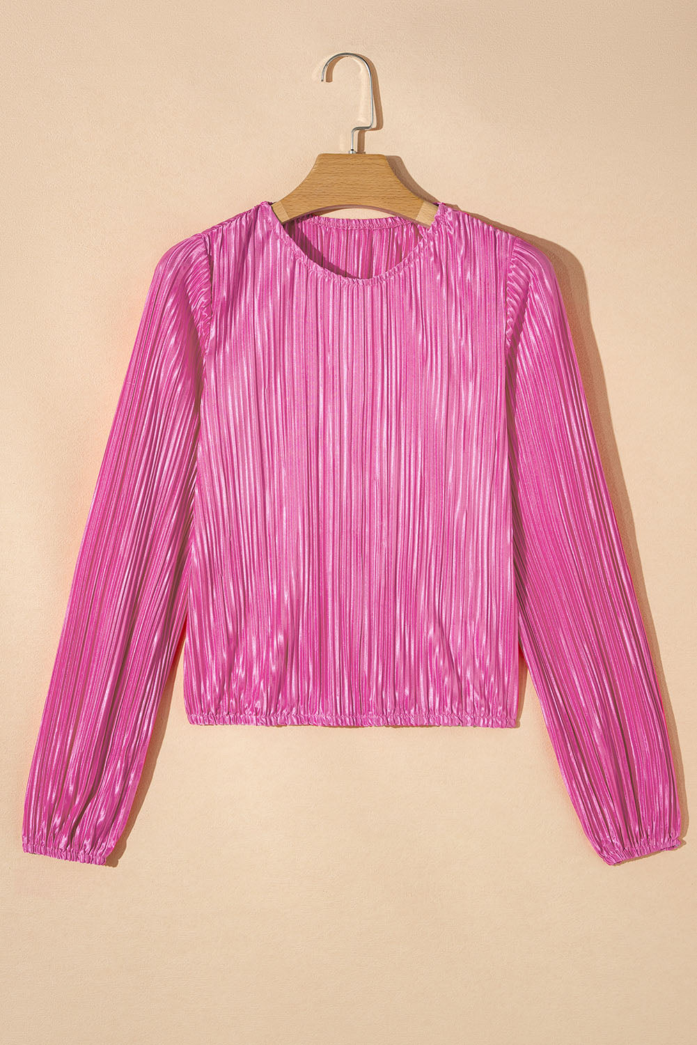 Pleated Luster Long Sleeve Blouse | Bonbon