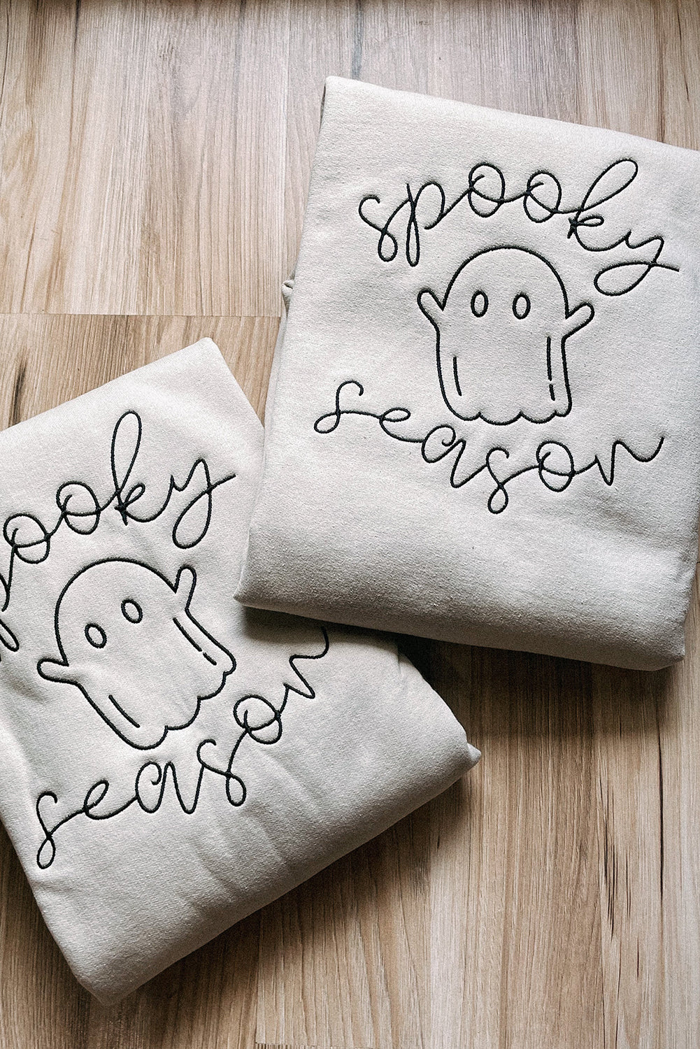 Cute Ghost Spooky Season Graphic Halloween Sweatshirt | Beige